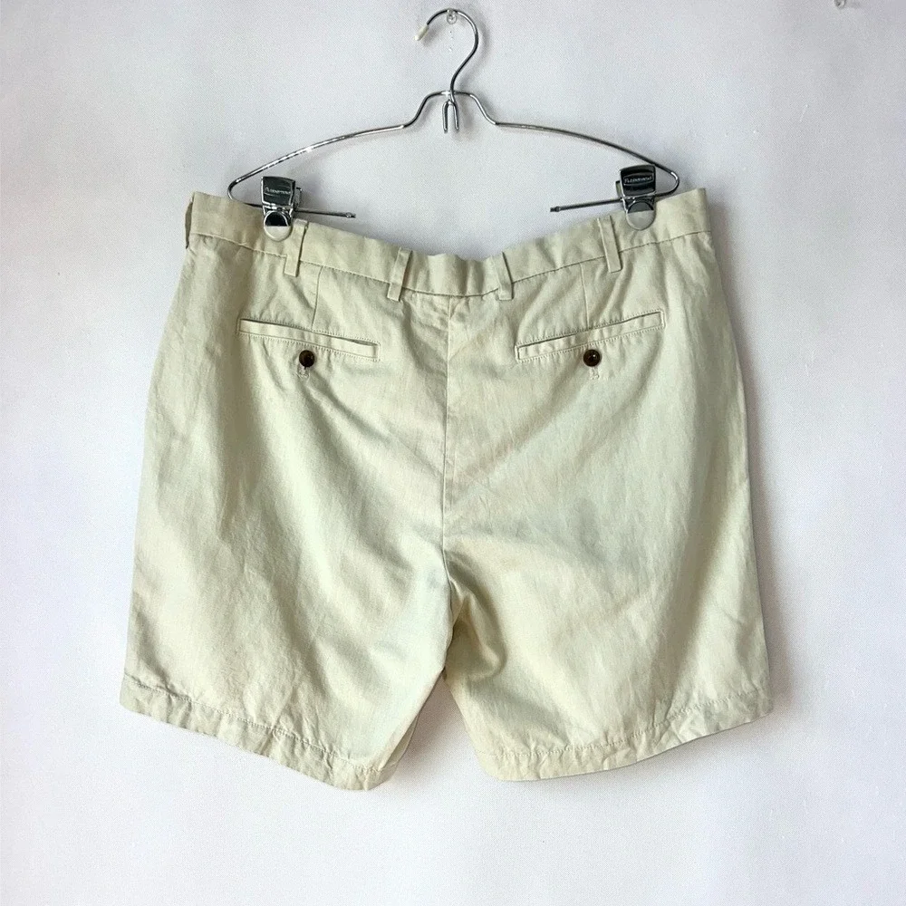 Charles Tyrwhitt Linen Blend Shorts Men 38 Beige‎ Mid Rise Casual Activewear
